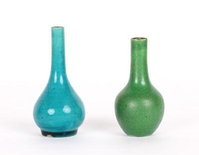 Lot 96 - Two Chinese Miniature Monochrome Bottle Vases