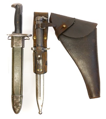 Lot 155 - M1 Garand bayonet and scabbard, the ricasso...