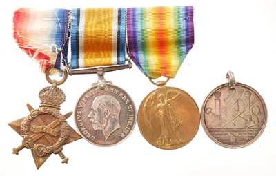 Lot 187 - WWI medal group with masonic medal, for...