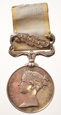 Lot 190 - The Crimea Medal with Sebastopol clasp, named...