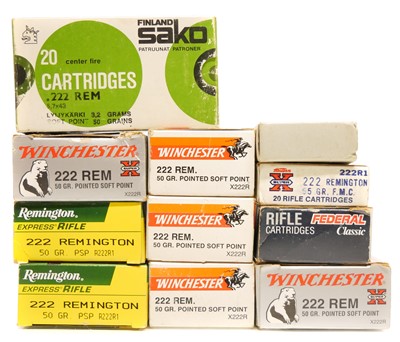 Lot 442 - .222 Remington ammunition, to include 188...