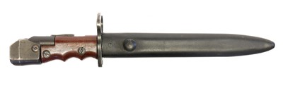 Lot 163 - No.7 bayonet and scabbard, the ricasso stamped...