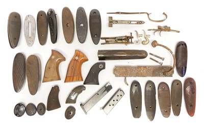Lot 415 - Collection of mixed gun parts, tincluding...