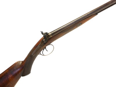Lot 60 - Percussion 16 bore double barrel shotgun,...