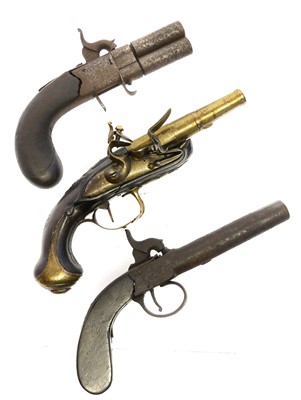 Lot 9 - Three pistols, including a French cannon...