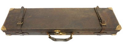 Lot 385 - Leather gun case, to fit 30 inch side by side...