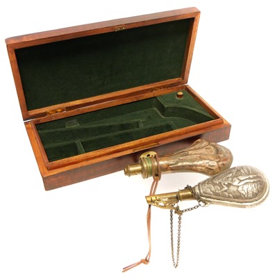 Lot 386 - Mahogany gun case, fitted out to take a...