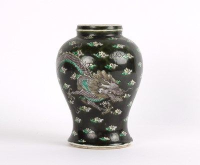 Lot 11 - A Chinese Famille Noire "Dragon" Vase or Jar