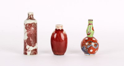 Lot 13 - A Group of Three Chinese Snuff Bottles or Miniatures