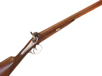 Lot 64 - Percussion double barrel 14 bore shotgun, 30...