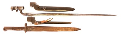 Lot 166 - Martini Henry socket bayonet, also two Lee...