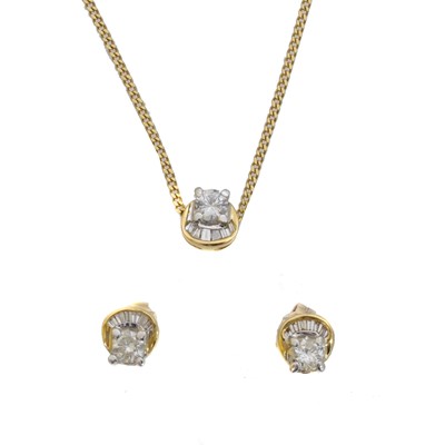 Lot 76 - A suite of 18ct gold diamond 'eclipse' jewellery.