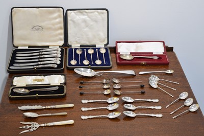 Lot 99 - A selection of silver flatware.