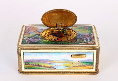 Lot 242 - A Fine Gilt Metal and Enamel 'Singing Bird' Automaton Musical Box attributed to Karl Griesbaum