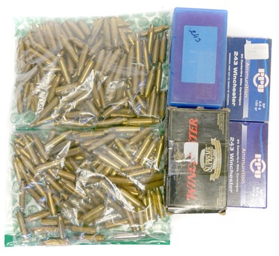 Lot 702 - .243 brass cases, approximately 130 cases...
