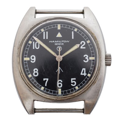 Lot 190 - A 1970s Hamilton military manual wind wristwatch, ref. 6bb/5238290.