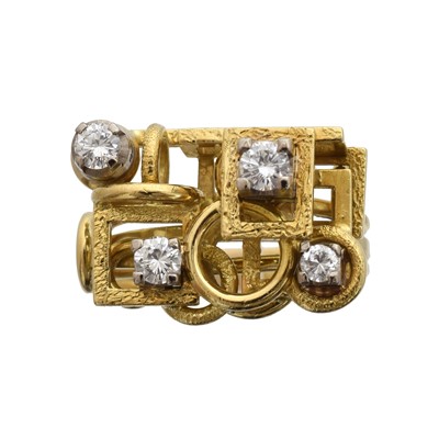 Lot 88 - A 1970s diamond dress ring by Abe Pass.