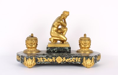 Lot 66 - A 19th Century French Ormolu and Black Marble Desk Stand by F. Barbedienne