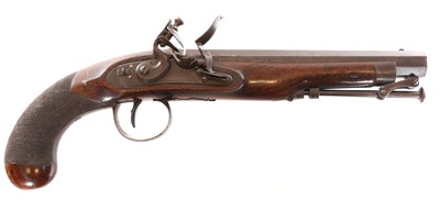 Lot 3 - Simmons flintlock .650 officer's pistol, 8inch...