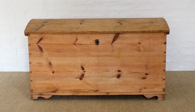 Lot 154 - A Victorian Stripped Pine Domed Blanket Chest