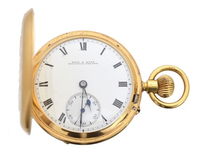 Lot 169 - An 18ct gold full hunter pocket watch by Reid & Sons.