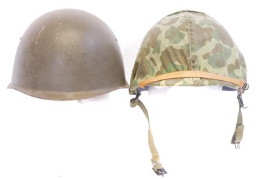 Lot 206 - US M1 type helmet and liner, with camouflage...