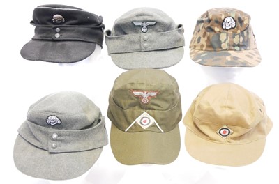 Lot 211 - Six reproduction German Third Reich soft caps.