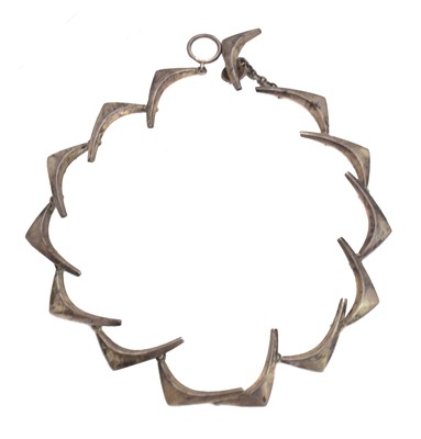 Lot 62 - A 1960s silver 'Boomerang' necklace Anton Michelsen.