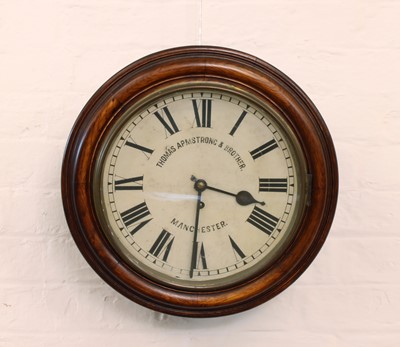Lot 69 - A Late Victorian Oak Cased 12" Wall Clock by Thomas Armstrong & Brother of Manchester