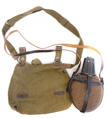 Lot 185 - German WWII armed forces bread bag with strap,...