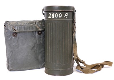 Lot 189 - German WWII M1938 gas mask (no filter) in...