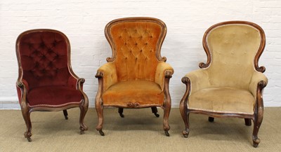Lot 229 - Three Victorian Elbow Chairs