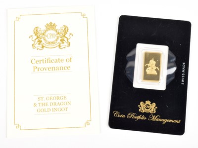 Lot 57 - St. George and the Dragon Gold Proof Ingot.