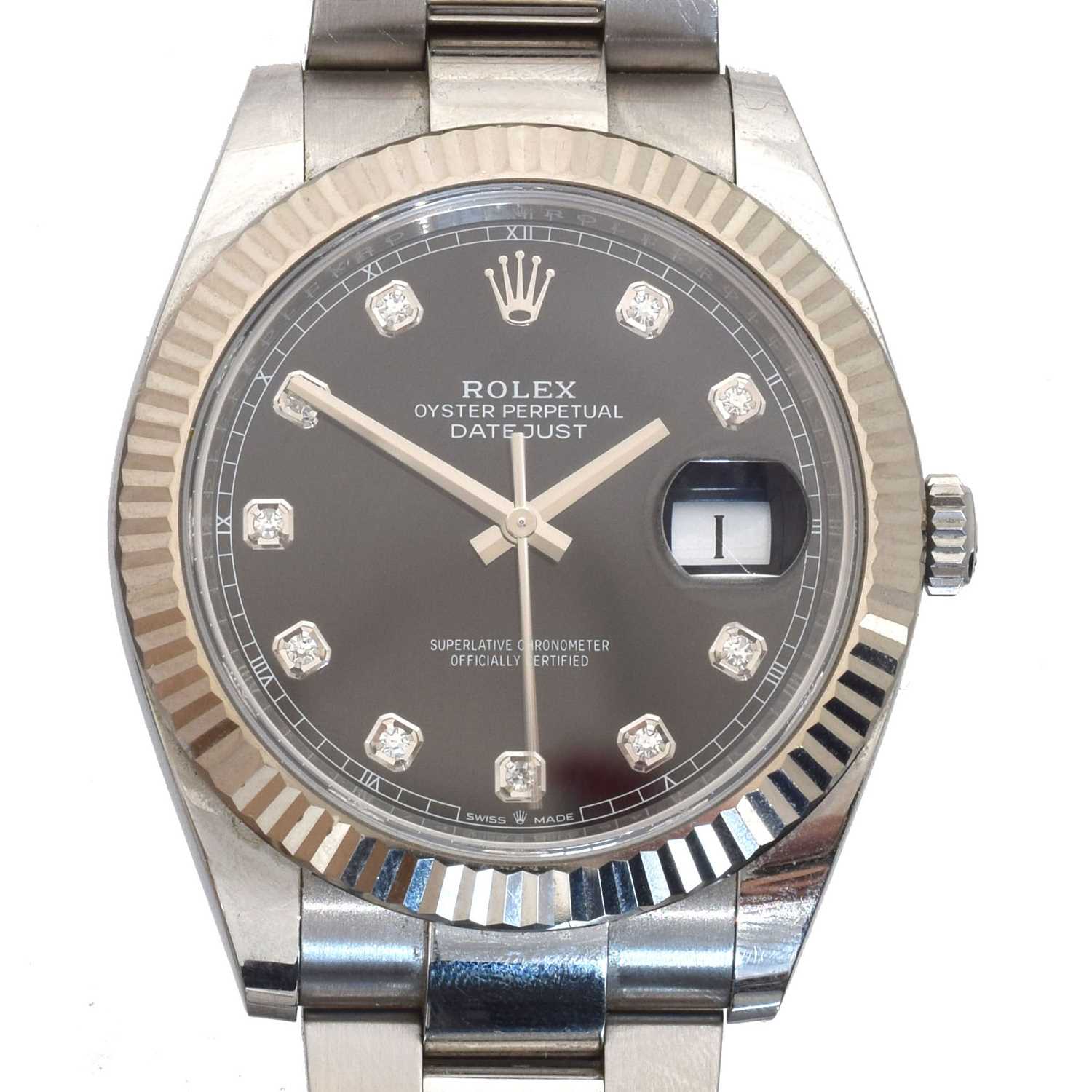 Lot 210 - A stainless steel and gold Rolex Oyster Perpetual Datejust 41 wristwatch, ref 126334.