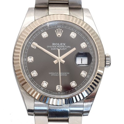 Lot 210 - A stainless steel and gold Rolex Oyster Perpetual Datejust 41 wristwatch, ref 126334.