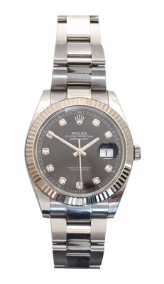 Lot 210 - A stainless steel and gold Rolex Oyster Perpetual Datejust 41 wristwatch, ref 126334.