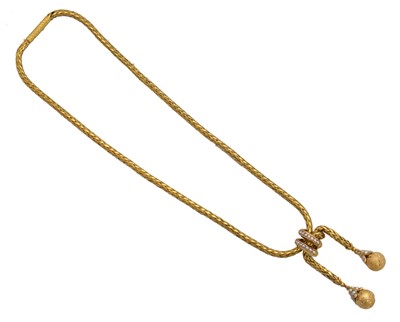Lot 63 - An 18ct gold split pearl necklace.