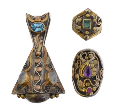 Lot 77 - A selection of gem-set jewellery.