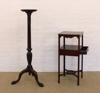 Lot 214 - A George III Mahogany Washstand and a Tall Torchere Stand