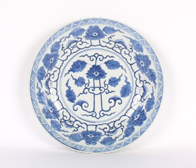 Lot 6 - A Late 19th Century Chinese "Kangxi Revival" Blue & White Shallow Dish