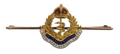 Lot 13 - An early 20th century Royal Medical Corps sweetheart brooch.