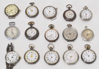 Lot 170 - A group of fifteen fob watches.