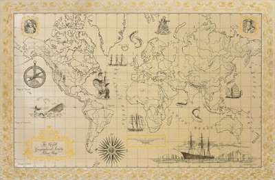 Lot 161 - The Royal Geographic Society Silver Map, London 1976.
