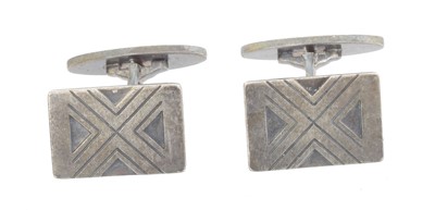 Lot 142A - A pair of silver Georg Jensen cufflinks, no. 72.