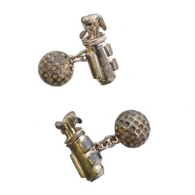 Lot 142B - A pair of silver 'Golf' cufflinks by Links of London.