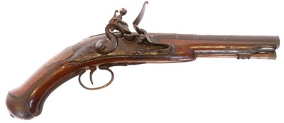 Lot 7 - Early flintock 26 bore holster pistol by Jos...