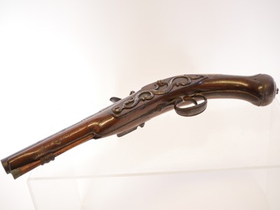 Lot 7 - Early flintock 26 bore holster pistol by Jos...