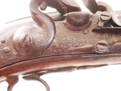Lot 7 - Early flintock 26 bore holster pistol by Jos...