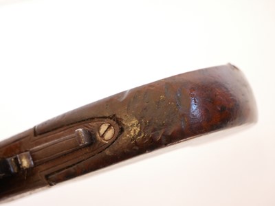 Lot 8 - Flintlock 50 bore pocket pistol by W. Hollis...