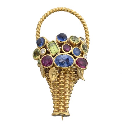 Lot 12A - An 18ct gold vari-gem giardinetto brooch by Boodles.